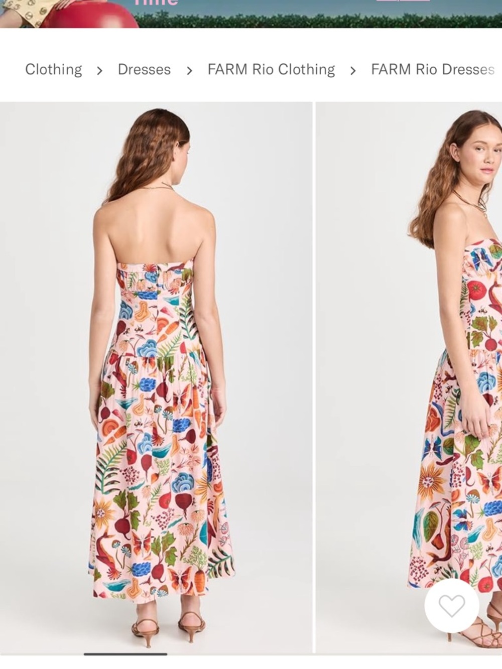 FARM Rio Bright Farm Beige Strapless Maxi Dress - Picture 2 of 8
